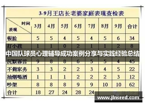 中国队球员心理辅导成功案例分享与实践经验总结